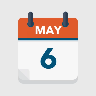 Calendar icon showing 6th May