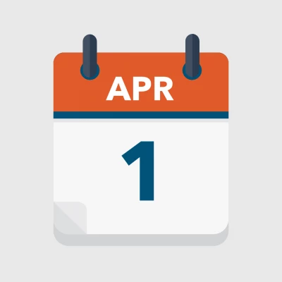 Calendar icon showing 1st April