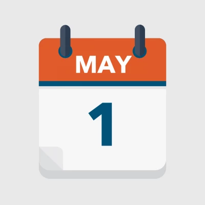 Calendar icon showing 1st May