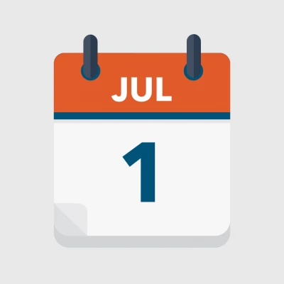Calendar icon showing 1st July