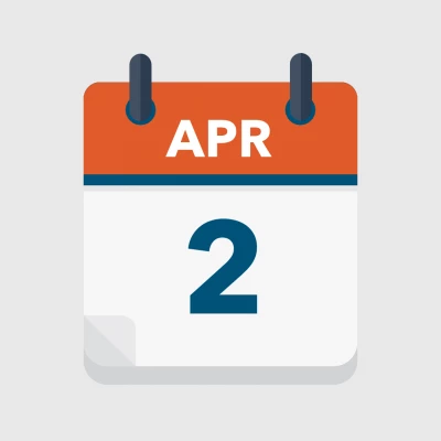 Calendar icon showing 2nd April