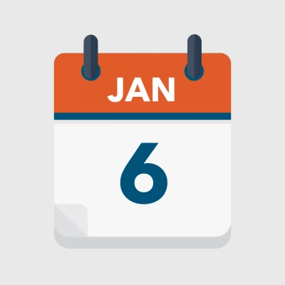 Calendar icon showing 6th January
