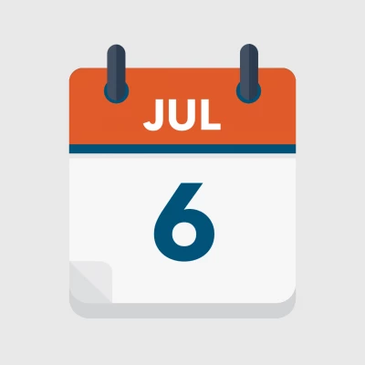Calendar icon showing 6th July