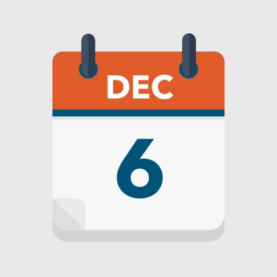 Calendar icon showing 6th December