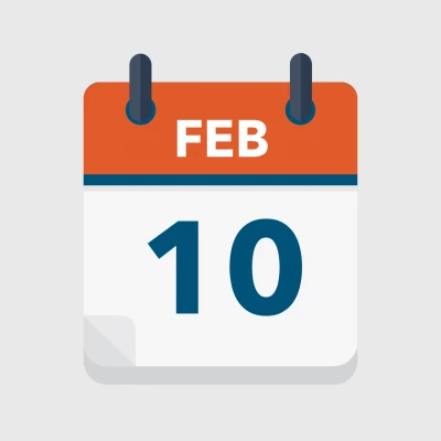 Calendar icon showing 10th February