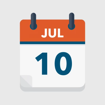 Calendar icon showing 10th July