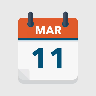 Calendar icon showing 11th March