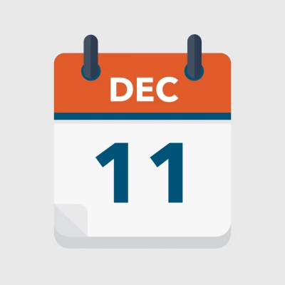 Calendar icon showing 11th December