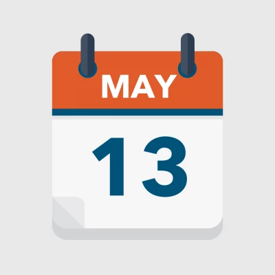 Calendar icon showing 13th May