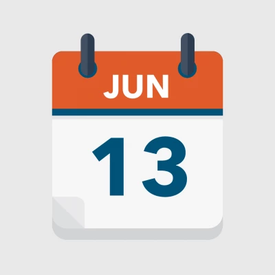 Calendar icon showing 13th June