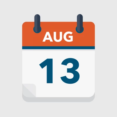 Calendar icon showing 13th August