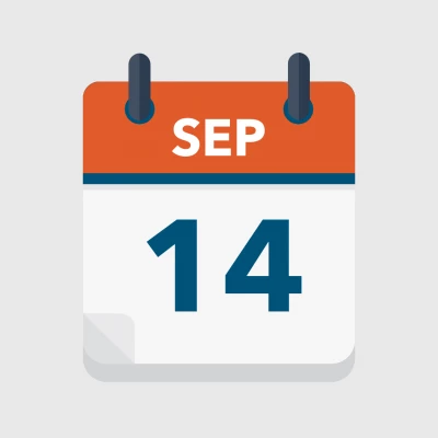 Calendar icon showing 14th September
