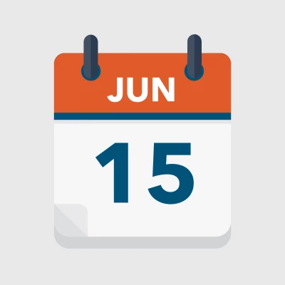 Calendar icon showing 15th June