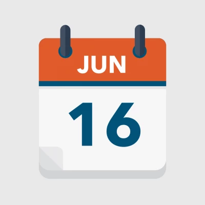 Calendar icon showing 16th June