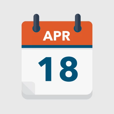 Calendar icon showing 18th April