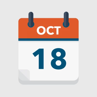 Calendar icon showing 18th October