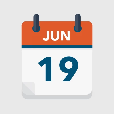 Calendar icon showing 19th June