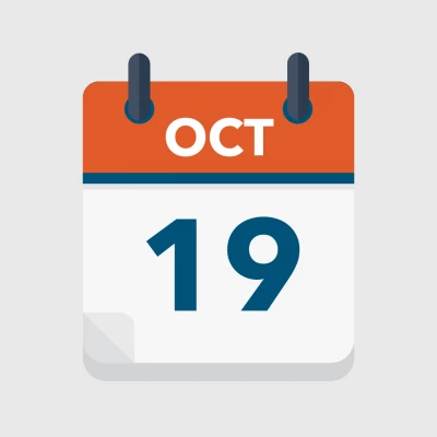 Calendar icon showing 19th October