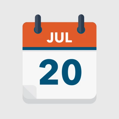Calendar icon showing 20th July