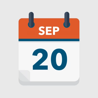 Calendar icon showing 20th September