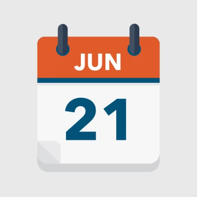 Calendar icon showing 21st June