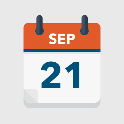 Calendar icon showing 21st September