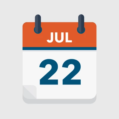 Calendar icon showing 22nd July