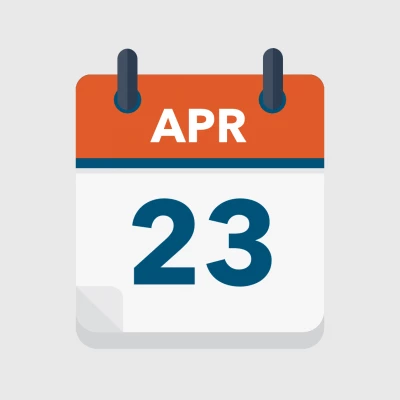 Calendar icon showing 23rd April