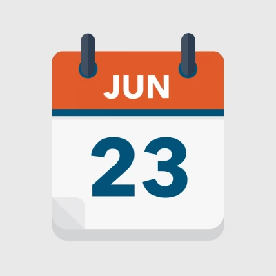 Calendar icon showing 23rd June