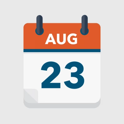 Calendar icon showing 23rd August