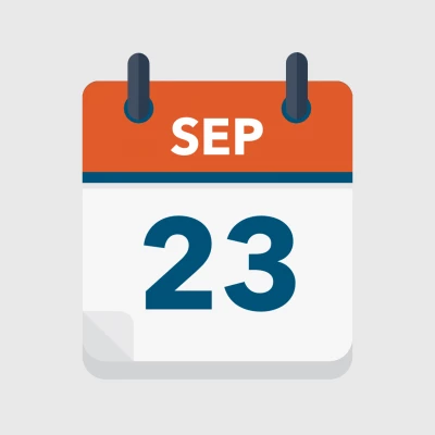 Calendar icon showing 23rd September