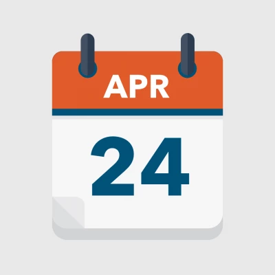 Calendar icon showing 24th April