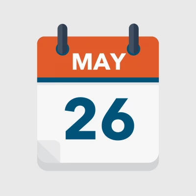 Calendar icon showing 26th May