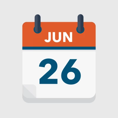 Calendar icon showing 26th June