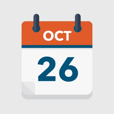 Calendar icon showing 26th October
