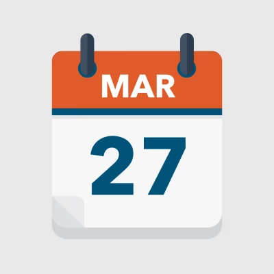 Calendar icon showing 27th March