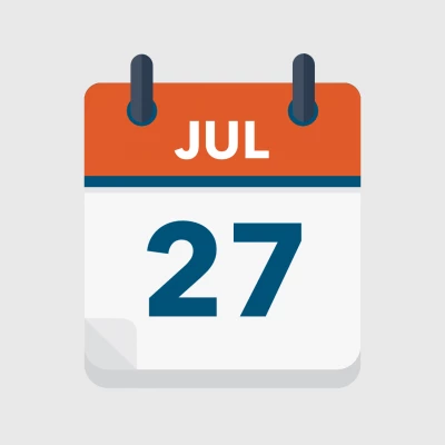 Calendar icon showing 27th July