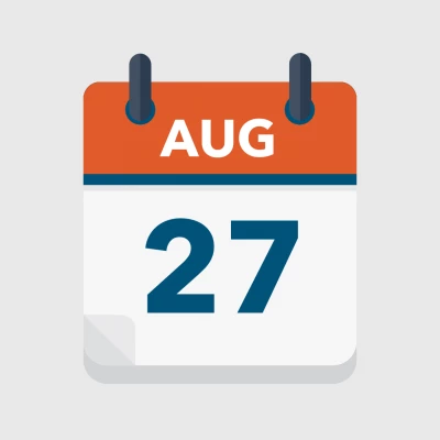 Calendar icon showing 27th August