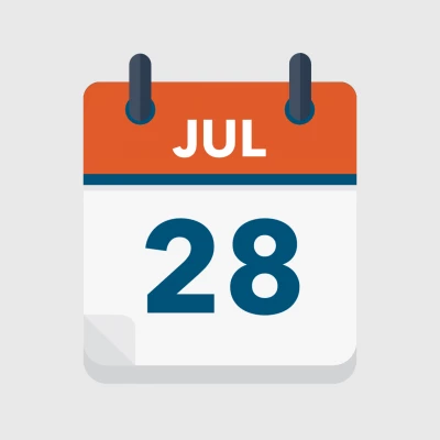 Calendar icon showing 28th July