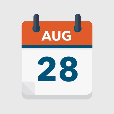 Calendar icon showing 28th August