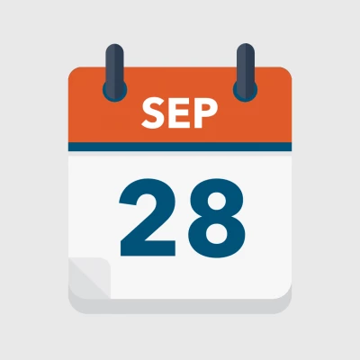 Calendar icon showing 28th September