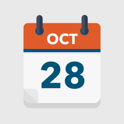 Calendar icon showing 28th October