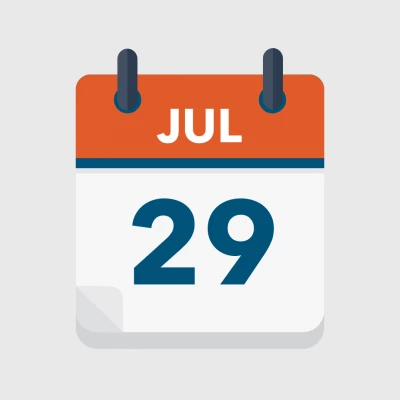 Calendar icon showing 29th July