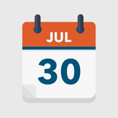 Calendar icon showing 30th July