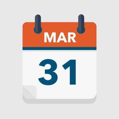 Calendar icon showing 31st March